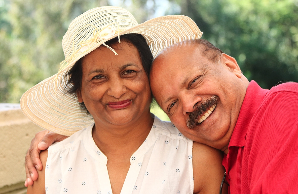 Elderly couple happy to be part of a Exact Colorectal Cancer Screening